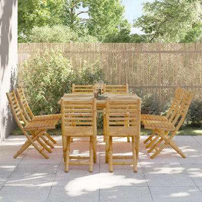 Berkfield Folding Garden Chairs 8 Pcs 43X54X88 Cm Bamboo - image 1