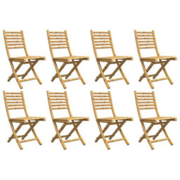 Berkfield Folding Garden Chairs 8 Pcs 43X54X88 Cm Bamboo - thumbnail 4