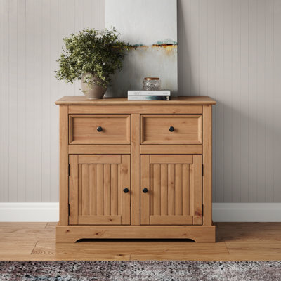 Mercers Furniture Country Antique 2 Door 2 Drawer Sideboard Solid Wood Pine Wooden With Mexican Styling - image 1