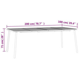 Berkfield Garden Table Anthracite 200X100X71 Cm Steel - thumbnail 7