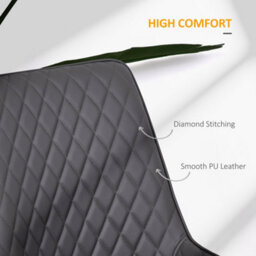 Homcom Set Of 2 Quilted Pu Leather Dining Chairs W/ Metal Frame 4 Legs Grey - thumbnail 6