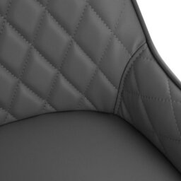 Homcom Set Of 2 Quilted Pu Leather Dining Chairs W/ Metal Frame 4 Legs Grey - thumbnail 8