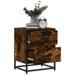 Berkfield Bedside Cabinet Smoked Oak 40X31X50 Cm Engineered Wood - thumbnail 4