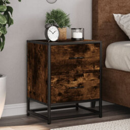 Berkfield Bedside Cabinet Smoked Oak 40X31X50 Cm Engineered Wood - thumbnail 1