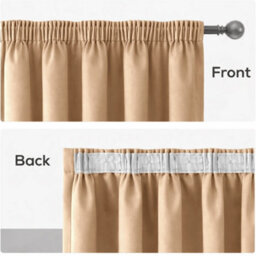 Bedlooms Beige Blackout Thermal Insulated Ready Made Pencil Pleat Single Curtain Panel 66 X 84 Inches With Tie Back - thumbnail 6