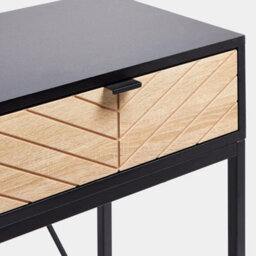 Console Table Slim Black Hall Table With 2 Drawers & Black Frame - thumbnail 5