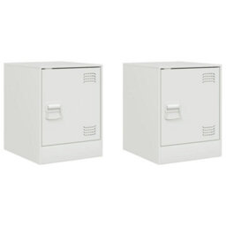 Berkfield Bedside Cabinets 2 Pcs White 34.5X39X44 Cm Steel - thumbnail 2