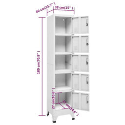 Walplus Locker Cabinet Light Grey 38X40X180 Cm Steel - thumbnail 8