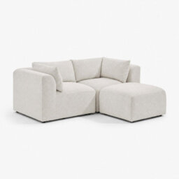 Furniturebox Uk Drift Cream Boucle Fabric 2 Seater Modular Chaise Sofa - thumbnail 6