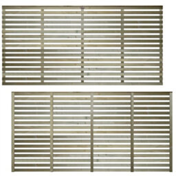Premier Garden Supplies Premier Vogue Wooden Trellis Panel 6Ft X 3Ft (3 Pack) Horizontal Slatted Decorative Fencing Topper For Climbing Plant Support - thumbnail 2