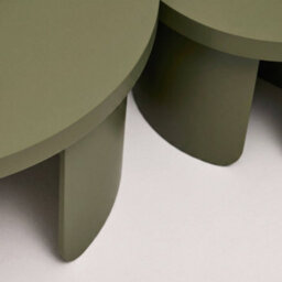 Sweeek - Set Of 2 Round Nesting Coffee Tables Khaki Green - Luma - thumbnail 7