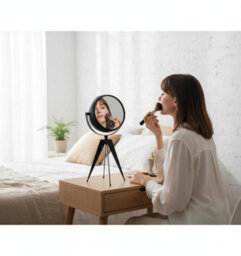 Table Clock Silent Non-Ticking 20Cm Battery Operated Black 360 Degree Rotatable Mirror Clock For Shelf, Mantel Or Bedside - thumbnail 2