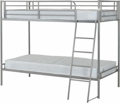 Seconique Brandon 3 Feet Bunk Bed - L128 X W197 X H160 Cm - Silver - image 1