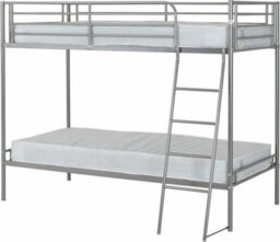 Seconique Brandon 3 Feet Bunk Bed - L128 X W197 X H160 Cm - Silver - thumbnail 1