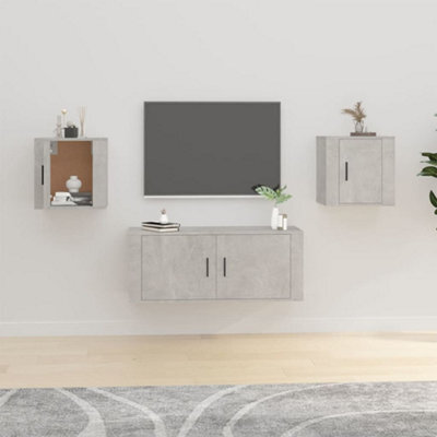 Berkfield Wall Mounted Tv Cabinets 2 Pcs Concrete Grey 40X34.5X40 Cm - image 1
