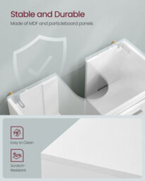 LEDREM Under Sink Bathroom Cabinet, Storage Cabinet With Feet, 3 Drawers, 2 Compartments Behind The Door, For Washbasins With Pedestal - thumbnail 5