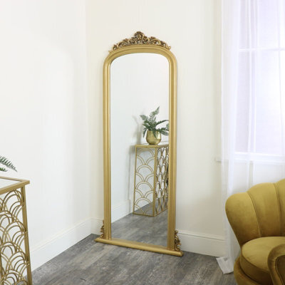 Melody Maison Tall Gold Ornate Vintage Wall / Leaner Mirror 80Cm X 180Cm - image 1