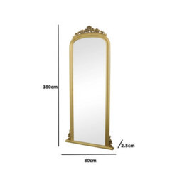 Melody Maison Tall Gold Ornate Vintage Wall / Leaner Mirror 80Cm X 180Cm - thumbnail 7