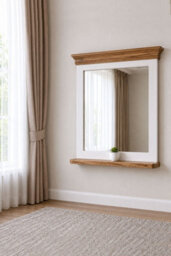 Washington Solid Mango Wood Wall Mirror White 73X16X80 Cm
