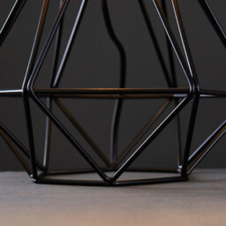 Valuelights Angus Pair Of Modern Black Metal Basket Cage Table Lamps With Black Fabric Shades - thumbnail 6