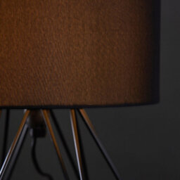 Valuelights Angus Pair Of Modern Black Metal Basket Cage Table Lamps With Black Fabric Shades - thumbnail 3