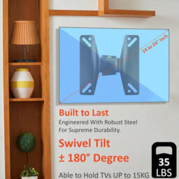 ATEK Tv Wall Mount Bracket 14 To 26 Inch, Tilt And Swivel Tv Mount, Vesa Compatible Space-Saving Bracket For Lcd And Led Screens - thumbnail 3