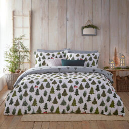 Furn. Evergreen 100% Brushed Cotton Duvet Cover Set, King, Green