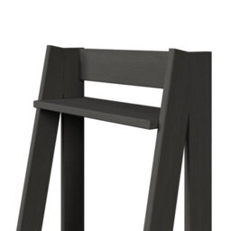 Mercers Furniture Corona Charcoal Ladder Bookcase Open Leaning Shelving Display Unit Solid Wood Mexican Pine Dark Grey - thumbnail 6