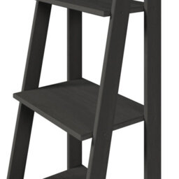 Mercers Furniture Corona Charcoal Ladder Bookcase Open Leaning Shelving Display Unit Solid Wood Mexican Pine Dark Grey - thumbnail 5