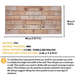 Novecrafto Decorative 3D Wall Panels (96X48 Cm) Pack Of 6 Sheets Cover 2.76 M² (29.76 Ft²) Pvc Wall Cladding In Natural Oak Wood Pattern - thumbnail 3