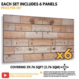 Novecrafto Decorative 3D Wall Panels (96X48 Cm) Pack Of 6 Sheets Cover 2.76 M² (29.76 Ft²) Pvc Wall Cladding In Natural Oak Wood Pattern - thumbnail 6