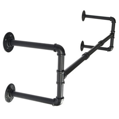 105Cm Industrial Pipe Wall Mounted Clothes Rail Hanging Display - image 1