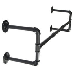 105Cm Industrial Pipe Wall Mounted Clothes Rail Hanging Display - thumbnail 1