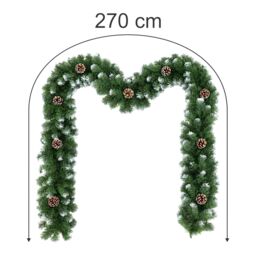 2700mm 9Ft Corbier Christmas Garland - Green - thumbnail 5