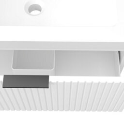Probaty Bathrooms 790X460X520mm Mdf Wall Vanity Unit,white Concave-Convex Texture 2-Drawers,detachable,soft Close+Ceramic Basin - thumbnail 7