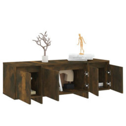 Berkfield Tv Cabinet Smoked Oak 120X30X40.5 Cm Engineered Wood - thumbnail 5