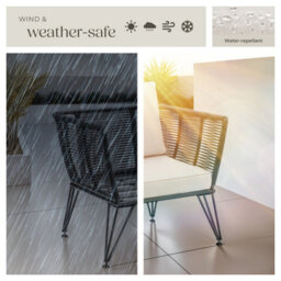 Tectake Garden Chair Sundo - Thick Seat Cushions, Removable Cushion Covers - Anthracite - Set Of 2 - thumbnail 7