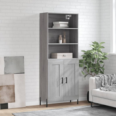 Berkfield Highboard Grey Sonoma 69.5X34X180 Cm Engineered Wood - image 1