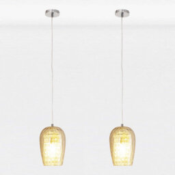 First Choice Lighting Set Of 2 Dimpled Glass And Jewelled Pendant Lights - thumbnail 1