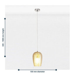 First Choice Lighting Set Of 2 Dimpled Glass And Jewelled Pendant Lights - thumbnail 8