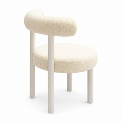 Cream Teddy Fabric Dressing Stool - image 1