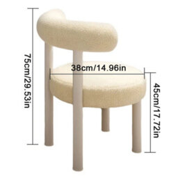 Cream Teddy Fabric Dressing Stool - thumbnail 2