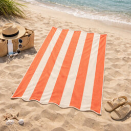 Allure Bath Fashions Large Scalloped Striped Beach Towel - Burnt Orange - thumbnail 6