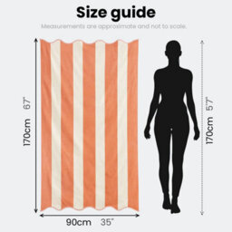 Allure Bath Fashions Large Scalloped Striped Beach Towel - Burnt Orange - thumbnail 5