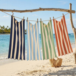 Allure Bath Fashions Large Scalloped Striped Beach Towel - Burnt Orange - thumbnail 8
