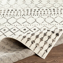 Livabliss Pisa-Geometric Black Off-White Grey Living Dining Bedroom Rug 150 X 213 Cm Easy Care, Non Shedding - thumbnail 4
