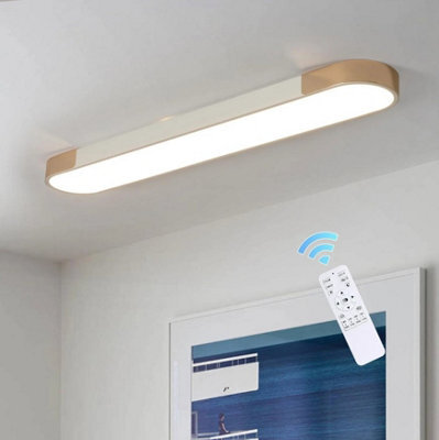 Led Ceiling Light Dimmable Remote Control Oval Light Gold 100Cm - image 1
