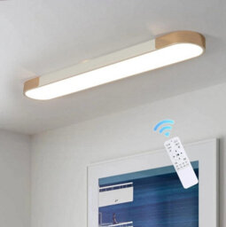 Led Ceiling Light Dimmable Remote Control Oval Light Gold 100Cm