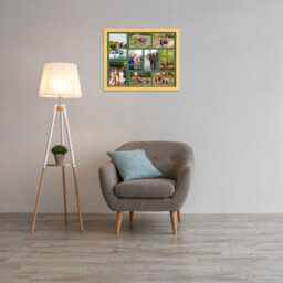 AK Frames 20X16 Mustard Yellow Modern Multi Photo Frame With Emerald Mount - Holds 9 Apertures (2X) 7X5, (7X) 6X4 Photos - thumbnail 3