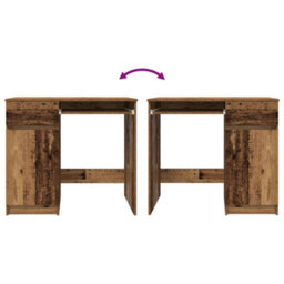 Berkfield Desk Old Wood 86X49X76 Cm Engineered Wood - thumbnail 9